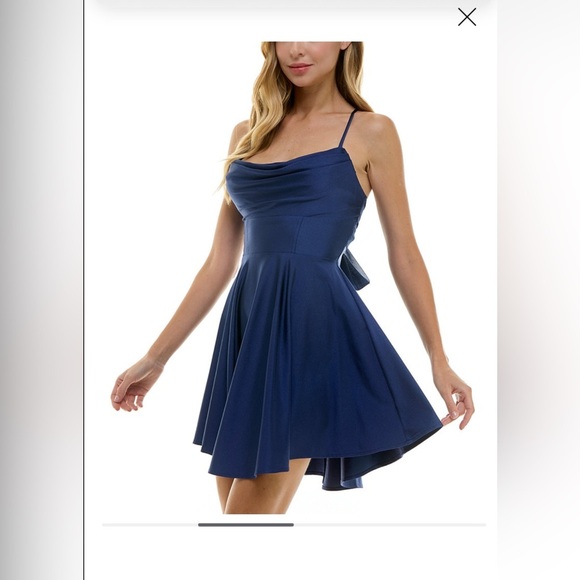 CITY STUDIOS
Juniors' Draped Sleeveless Satin Fit & Flare Dress - Picture 3 of 9